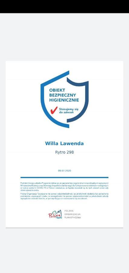 Willa Lawenda Rytro Zewnętrze zdjęcie